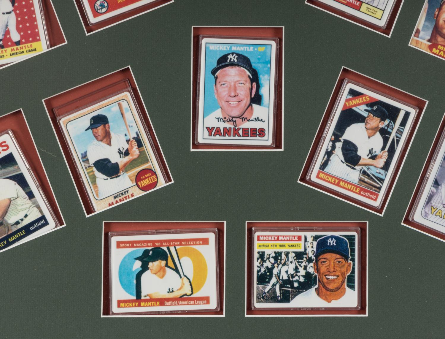 A Set of 1996 Danbury Mint Mickey Mantle Porcelain Baseball Cards