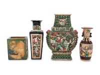 Eight Chinese Pewter and Mixed Metal Articles