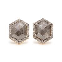 COLORED DIAMOND AND DIAMOND STUD EARRINGS