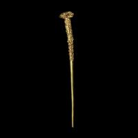 A Chinese Gold 'Floral’ Hairpin, Tongzan, Southern Song Dynasty 南宋 花卉紋金筒簪