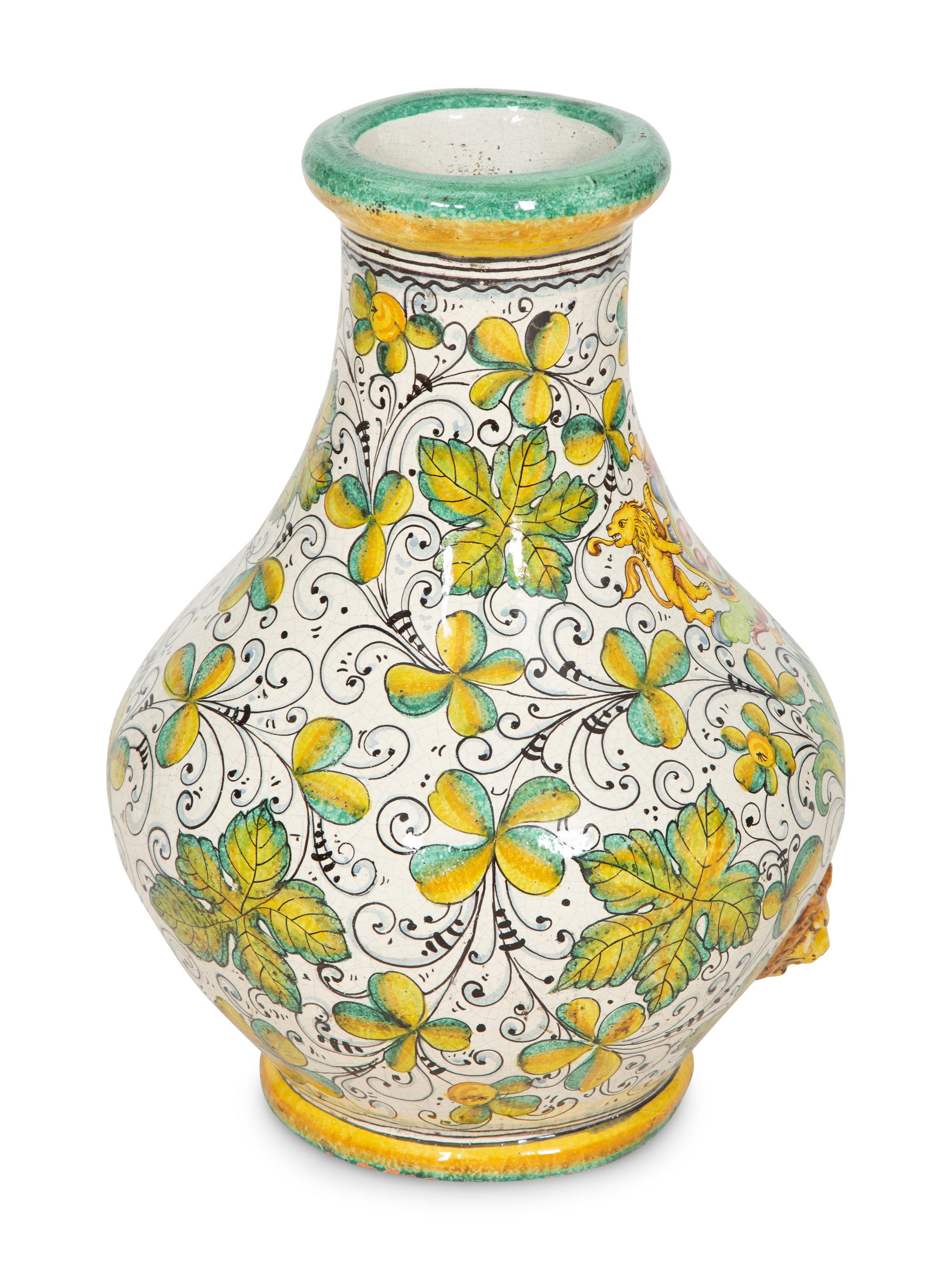 A Large Italian Faience Vase