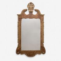 A George II Parcel-Gilt Figured Walnut Mirror circa 1730