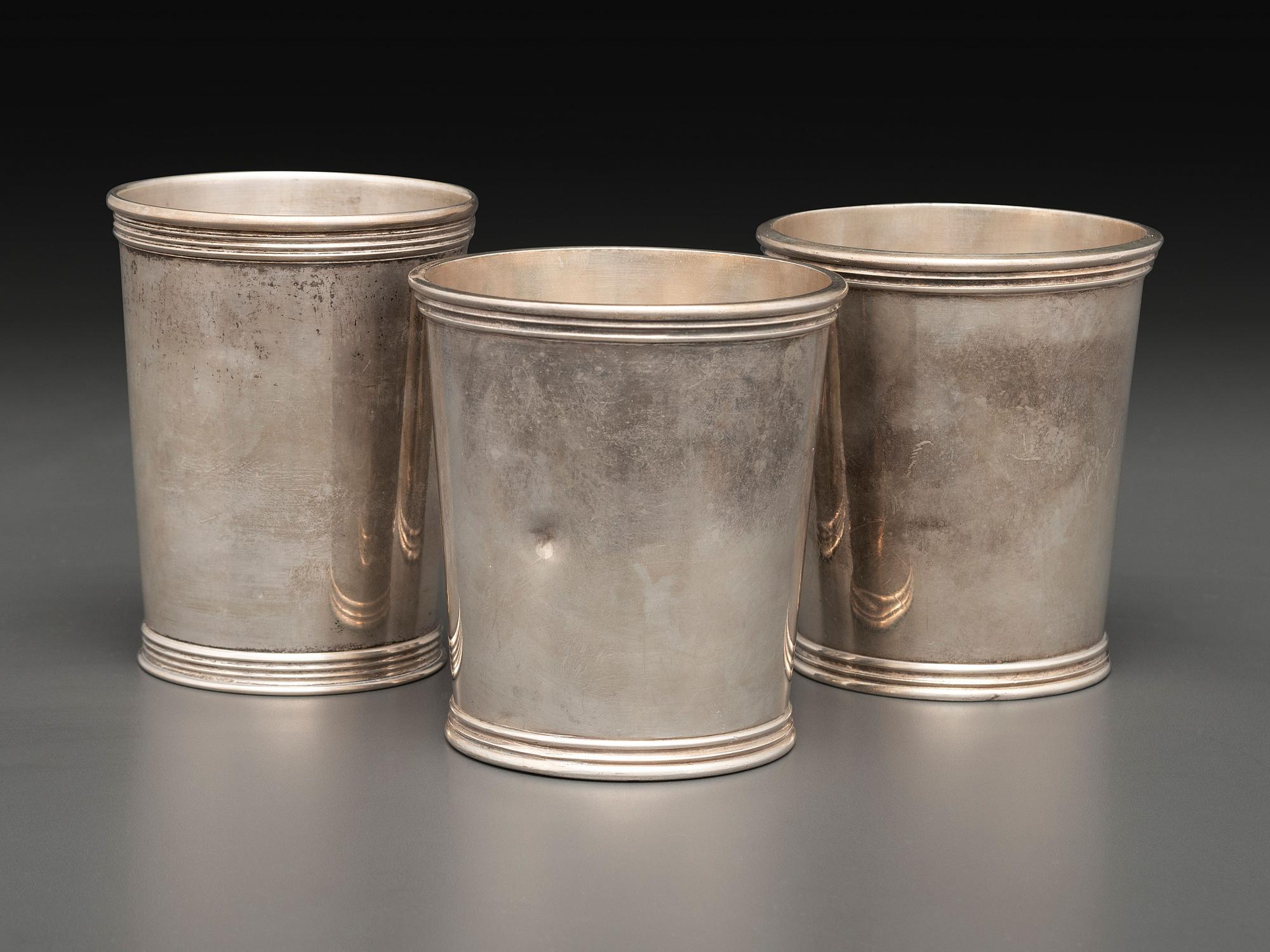 Three Silver Julep Cups