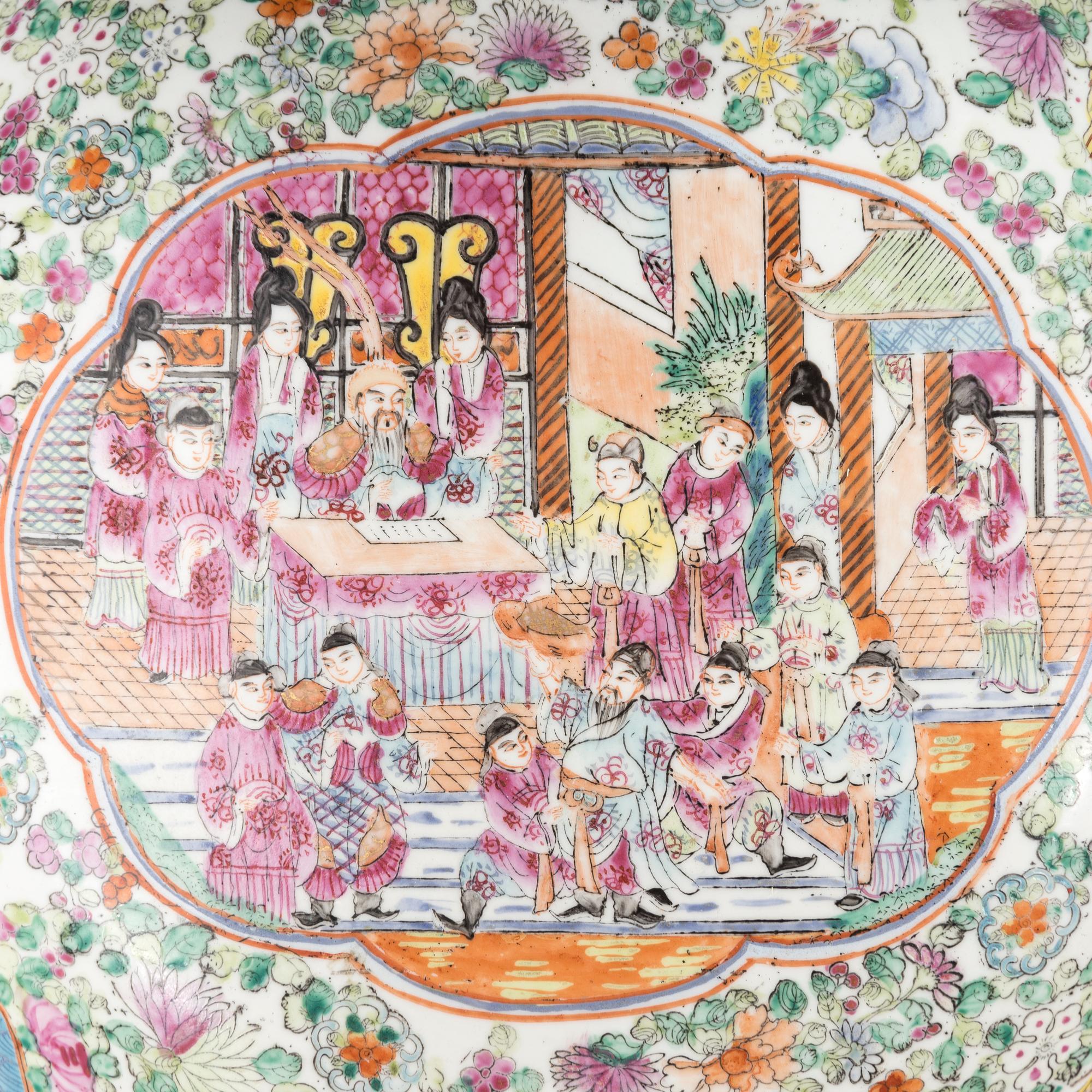 Three Chinese Export Porcelain Punch Bowls
