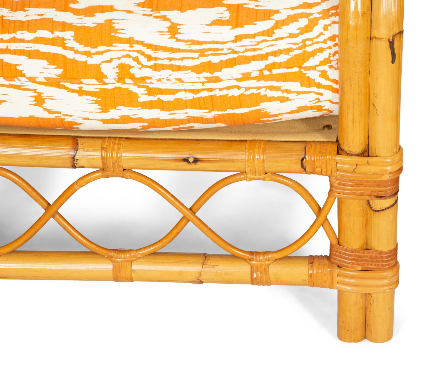 A Pair of Bielecky Brothers Rattan Armchairs and a Side Table