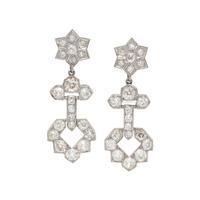ANTIQUE, CONVERTIBLE DIAMOND EARRINGS