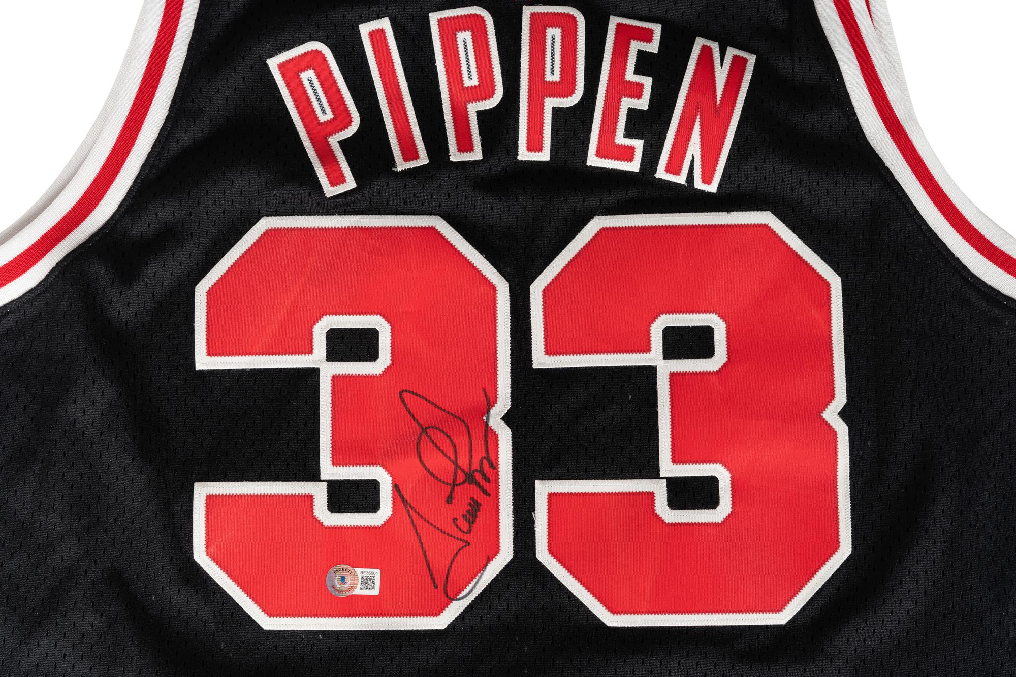A Scottie Pippen Signed Autograph Chicago Bulls Nike Basketball Jersey (Beckett Authentication Services BAS Certified),