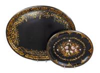 A Collection of Mother-of Pearl Inlaid Tole Trays