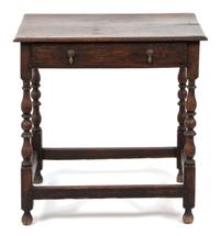 A Jacobean Style Oak Side Table Height 29 x width 27 1/2 x depth 20 inches. — 18TH CENTURY