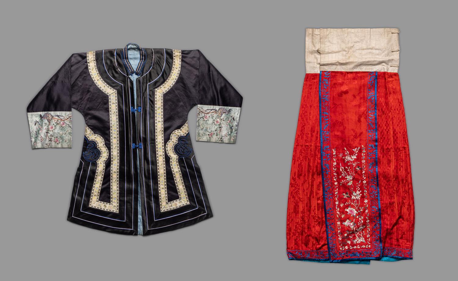 A Set of Chinese Embroidered Silk Lady's Jacket and Skirt