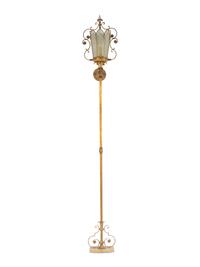 A Gilt Metal and Glass Wall Light
