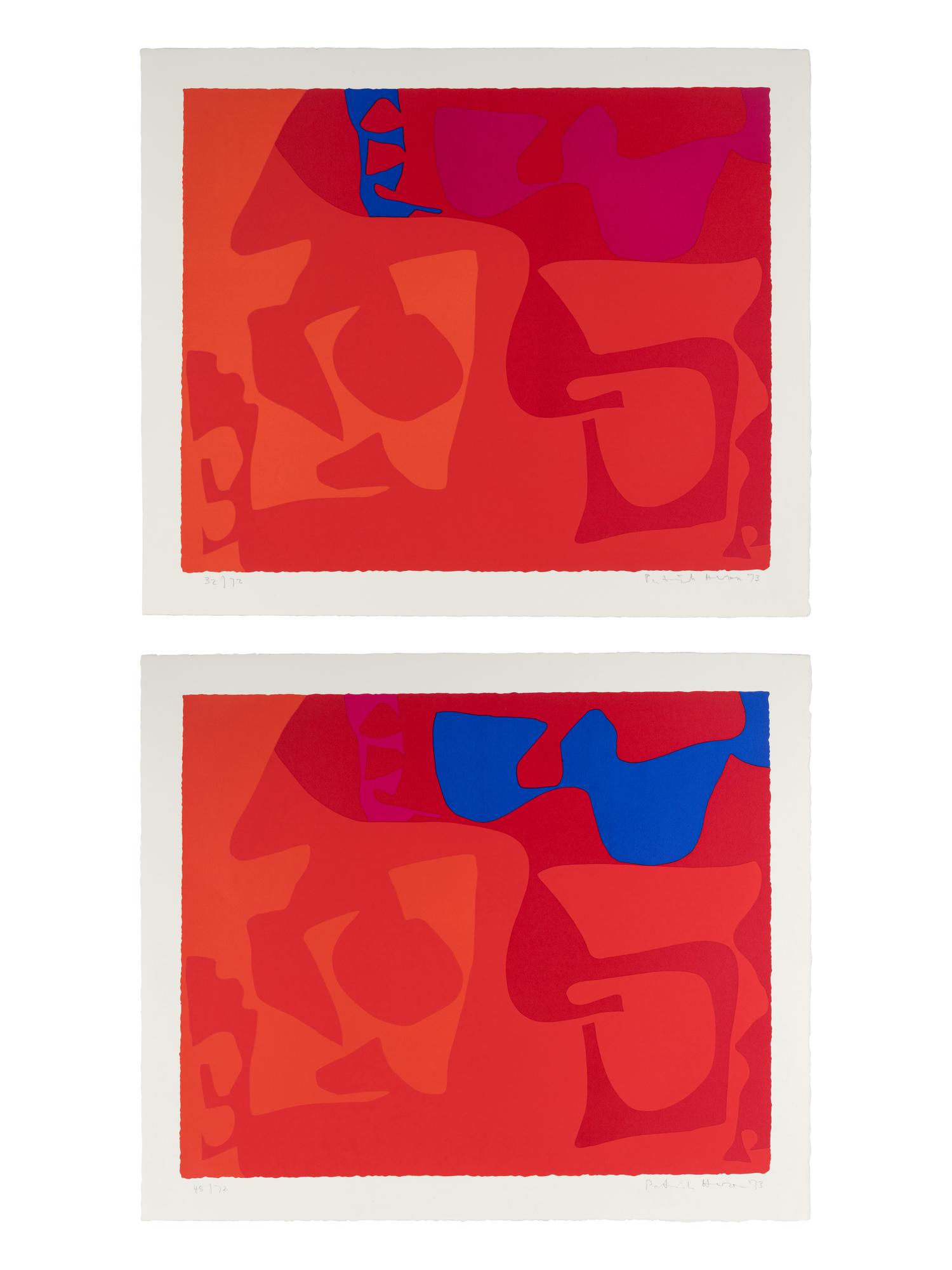 Small Red 1 and Small Red 4 (a pair of prints), 1973