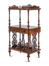 A Late William IV Burl Walnut Music Stand