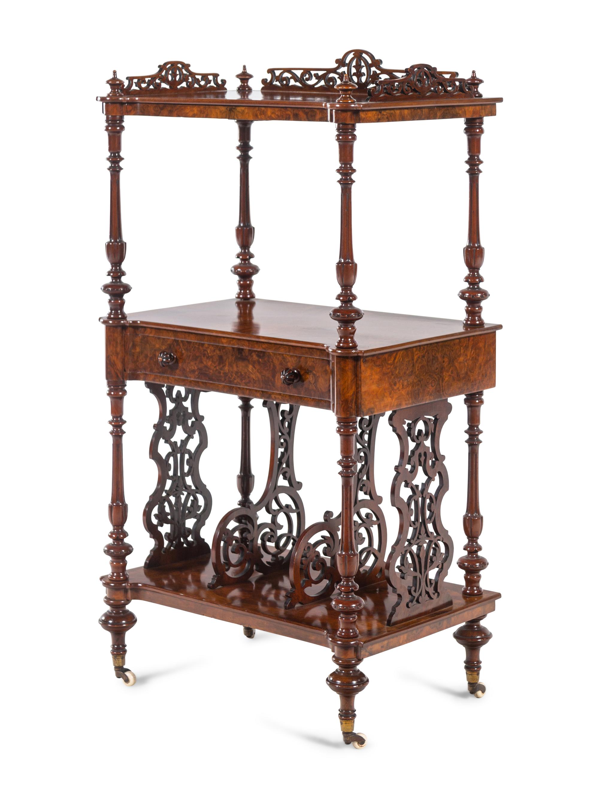 A Late William IV Burl Walnut Music Stand