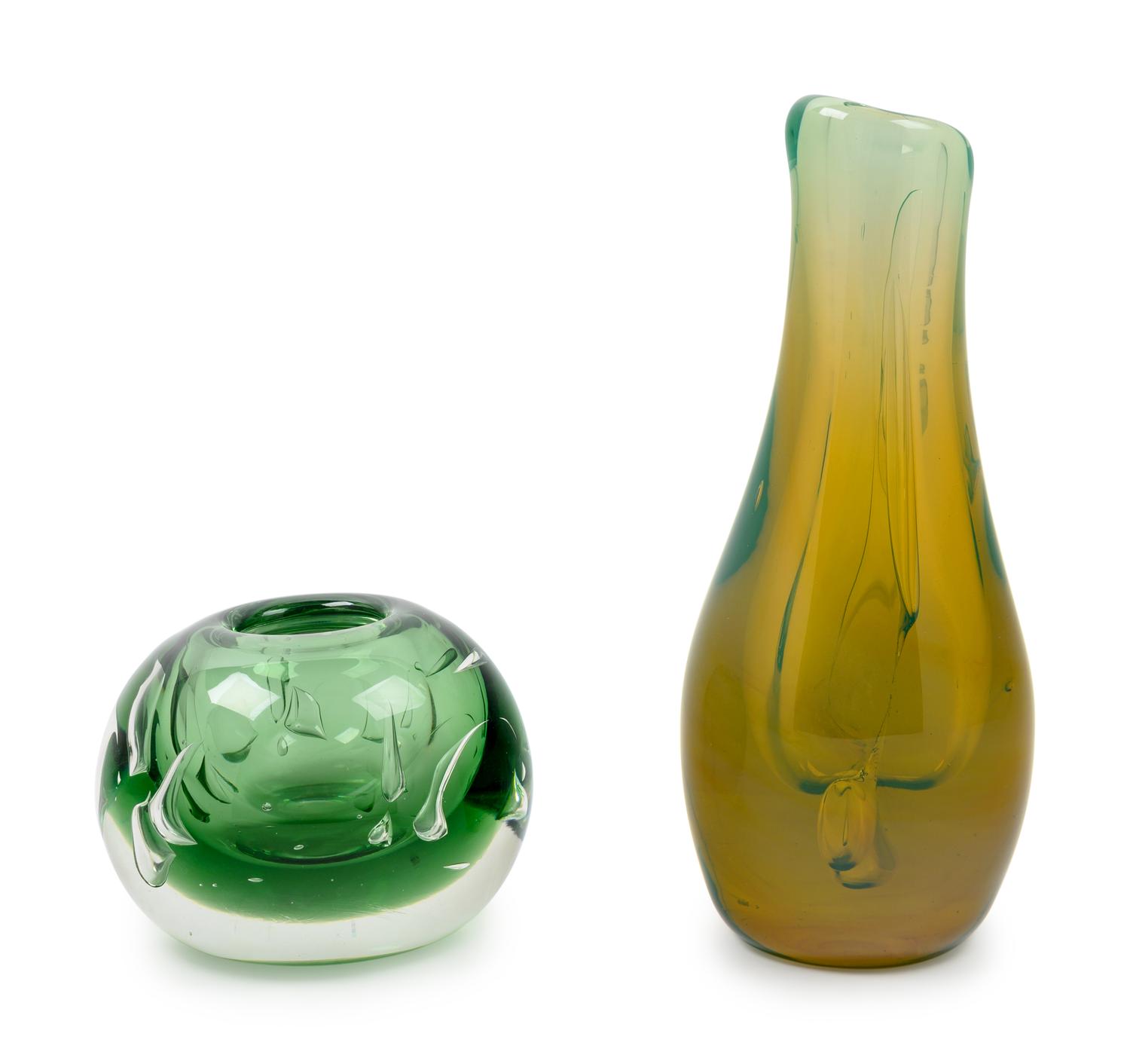 Two Paperweight Vases