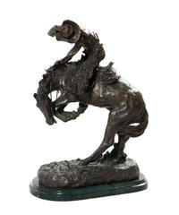 An American Bronze Figural Group, after Frederic Remington (1861-1909), Height 22 1/4 inches.