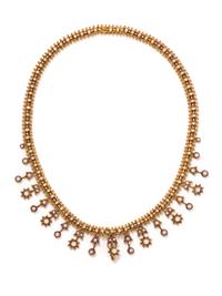 ANTIQUE, YELLOW GOLD AND PEARL CONVERTIBLE NECKLACE