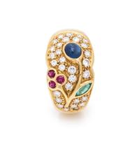 MULTIGEM AND DIAMOND RING
