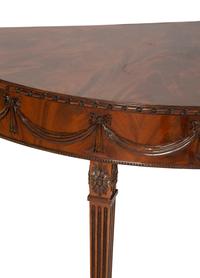 A George III Style Mahogany Demilune Console Table
