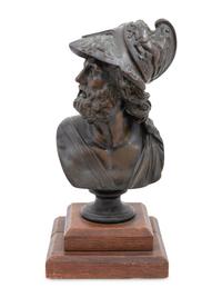 An Italian Grand Tour Bronze Bust of Menelaus