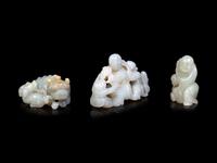 Three Chinese Celadon Jade Carvings