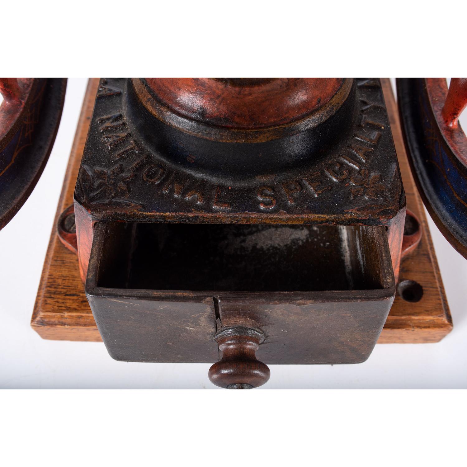 A National Specialty Painted Cast Iron Coffee Grinder