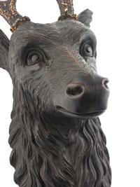 A Black Forest Carved Oak Stag Wall Mount