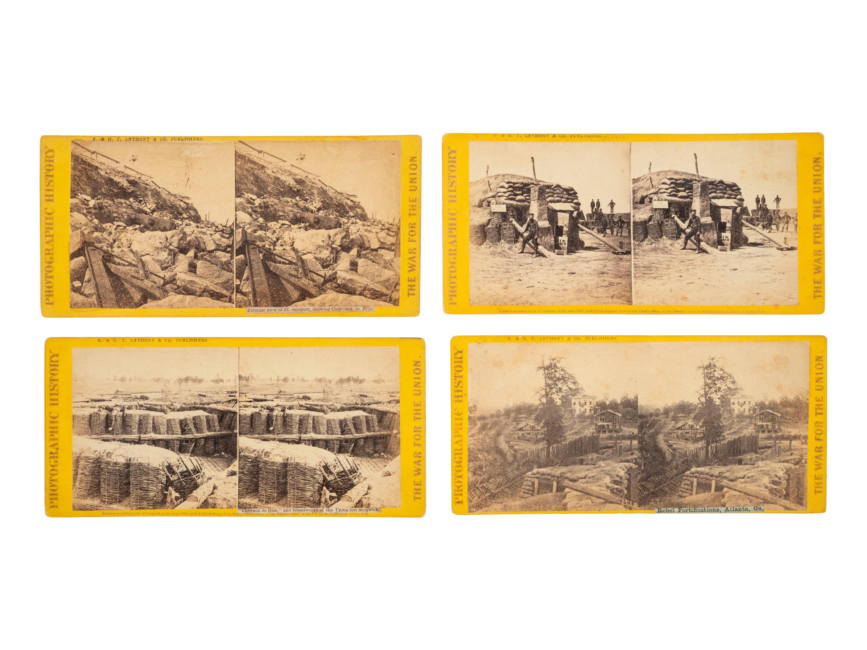 [CIVIL WAR]. 15 stereoviews ft. breastworks and fortifications. New York: E. & H. T. Anthony & Co.