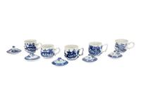 A Canton Blue and White Porcelain Coffee Service