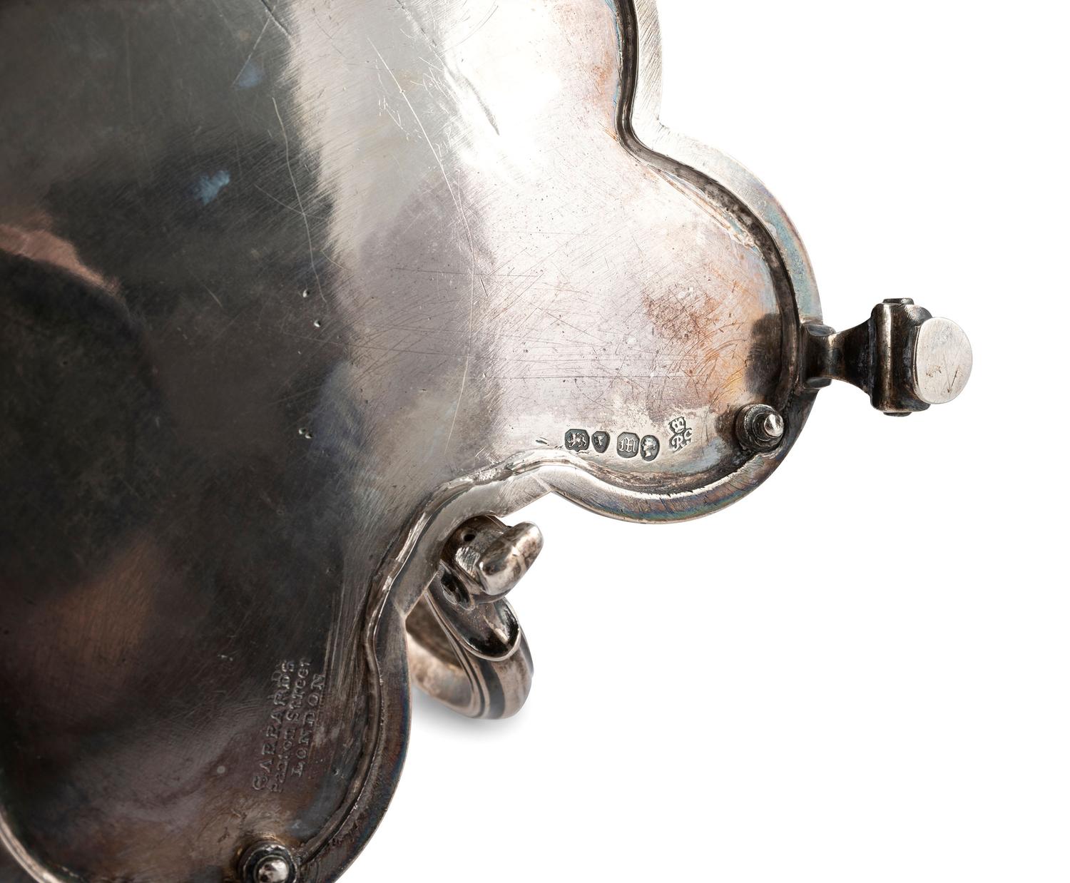 A Victorian Silver Five-Bottle Cruet Frame