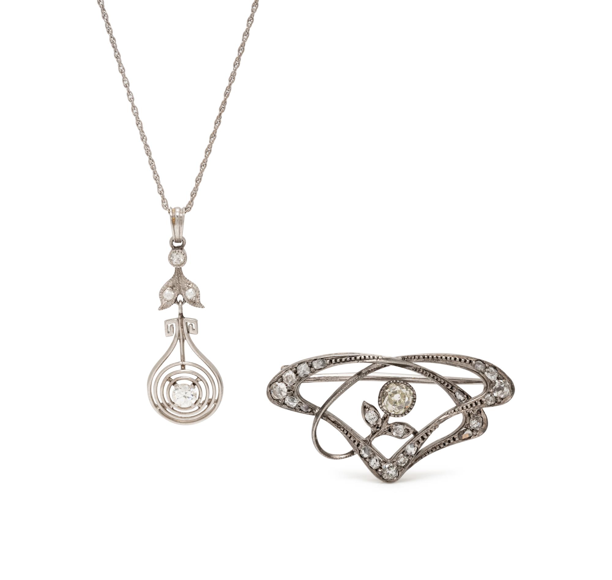 ANTIQUE, COLLECTION OF DIAMOND JEWELRY