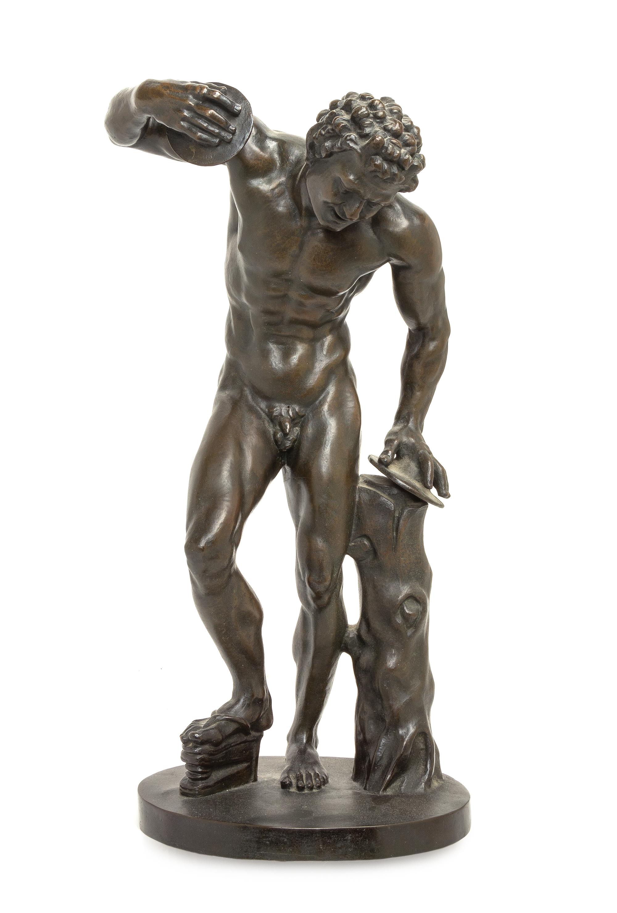 An American Bronze Figure, AFTER THE ANTIQUE, Height 22 inches. — AFTER THE ANTIQUE,