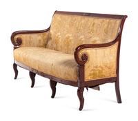 An Empire Gilt Metal Mounted Mahogany Canapé