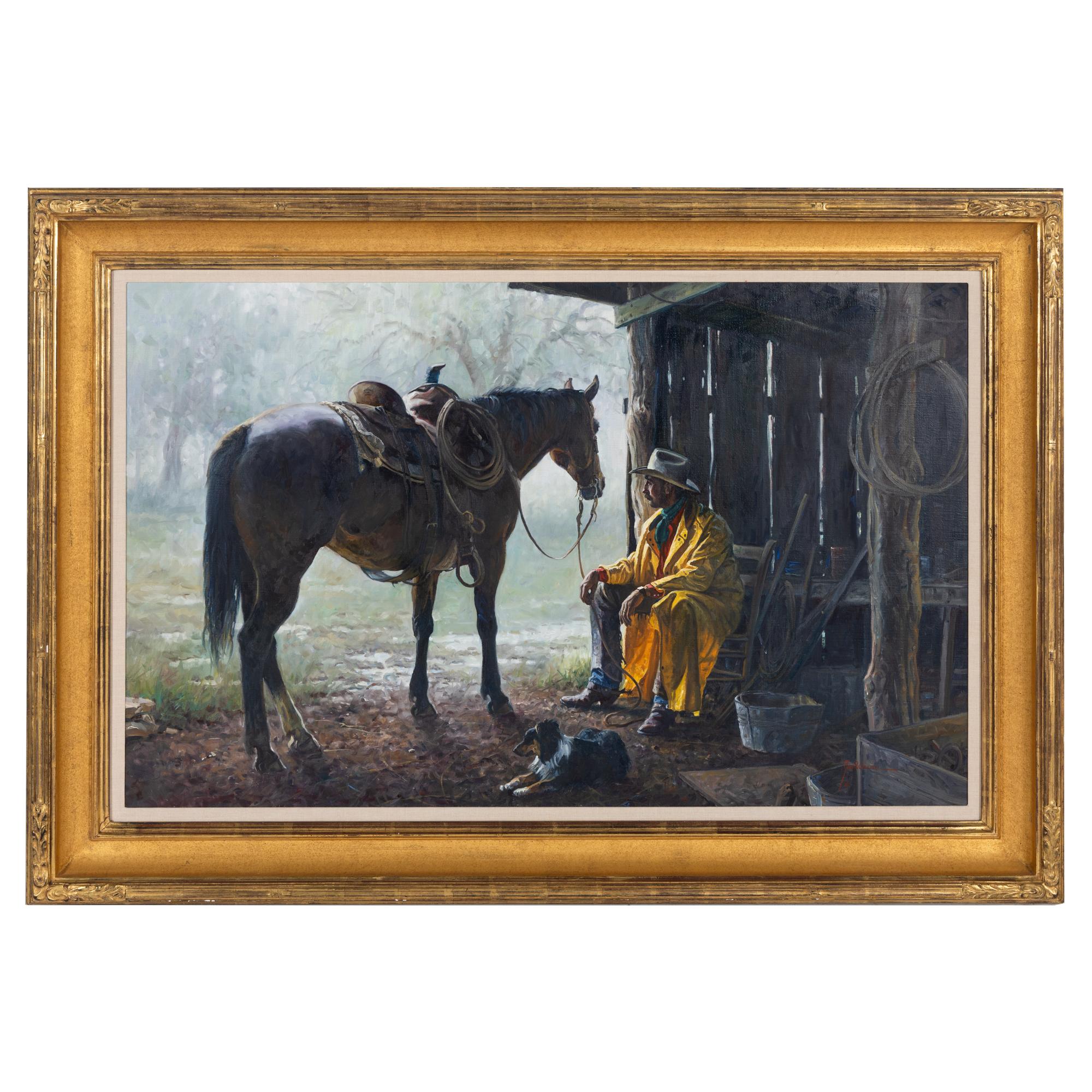 Martin Grelle (American, b. 1954) — Rainy Day Ponderin'
