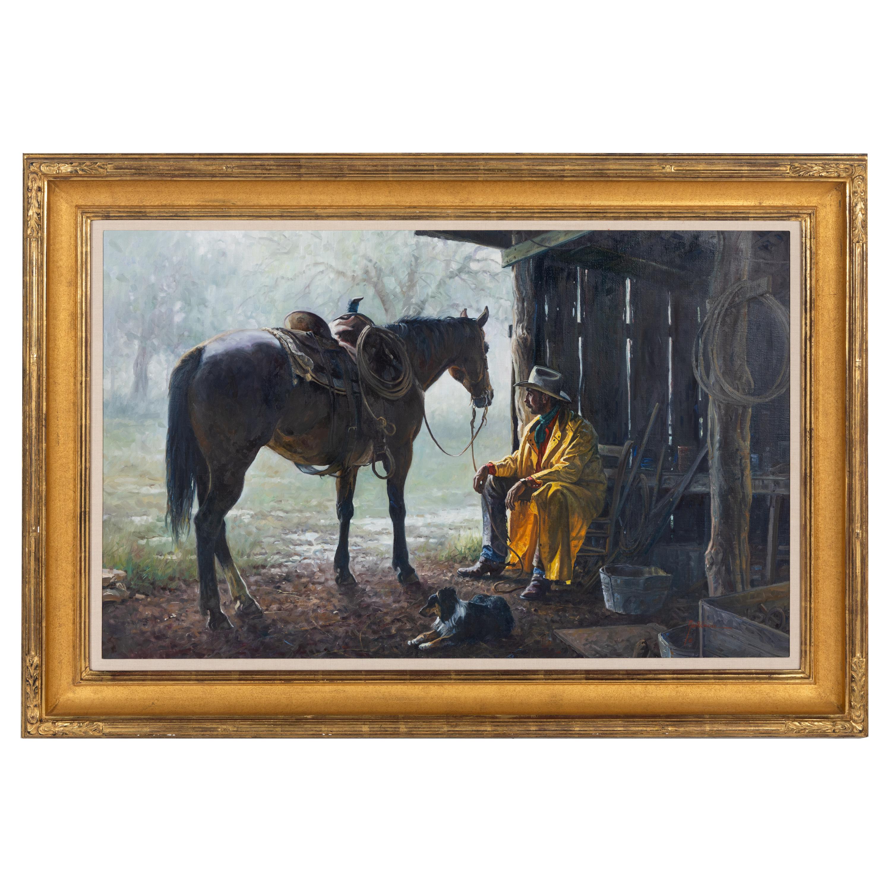 Martin Grelle (American, b. 1954) — Rainy Day Ponderin'