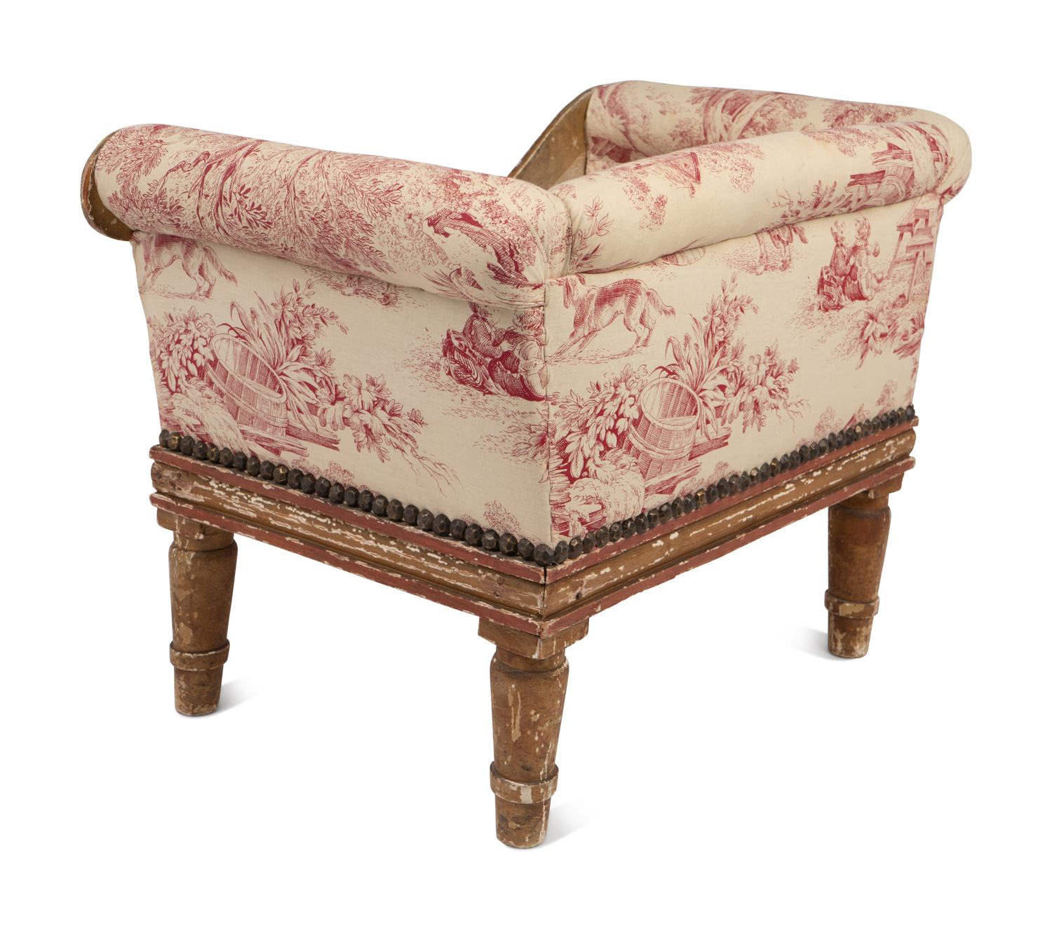 A Continental Painted and Gilt Pet Bed