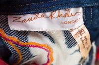 A Zandra Rhodes Denim Print Dress, Size 8.