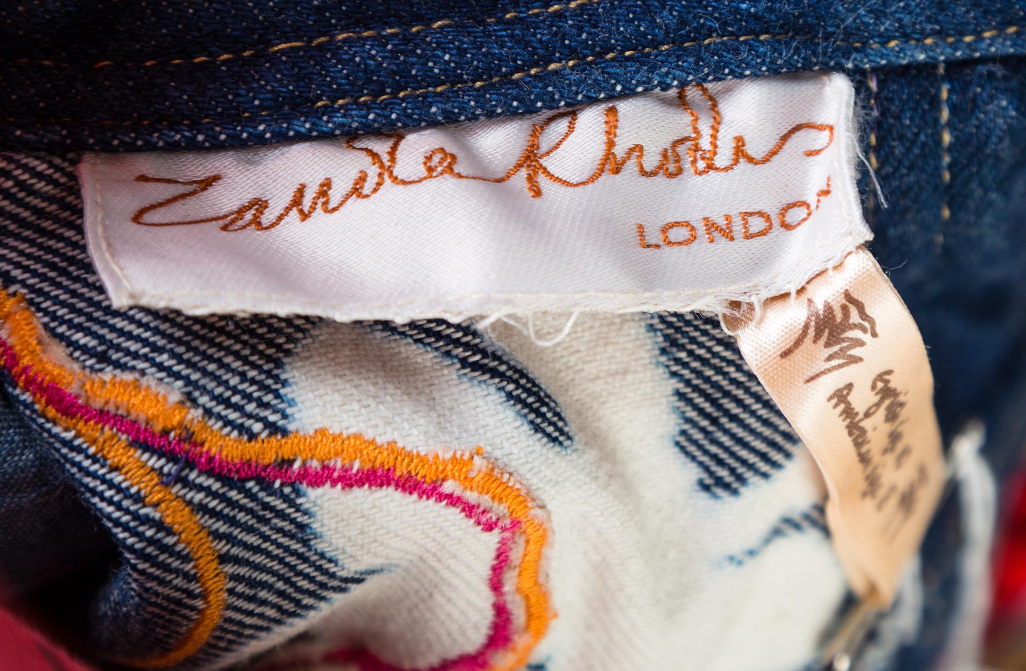 A Zandra Rhodes Denim Print Dress, Size 8.