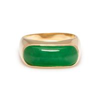 YELLOW GOLD AND JADE RING