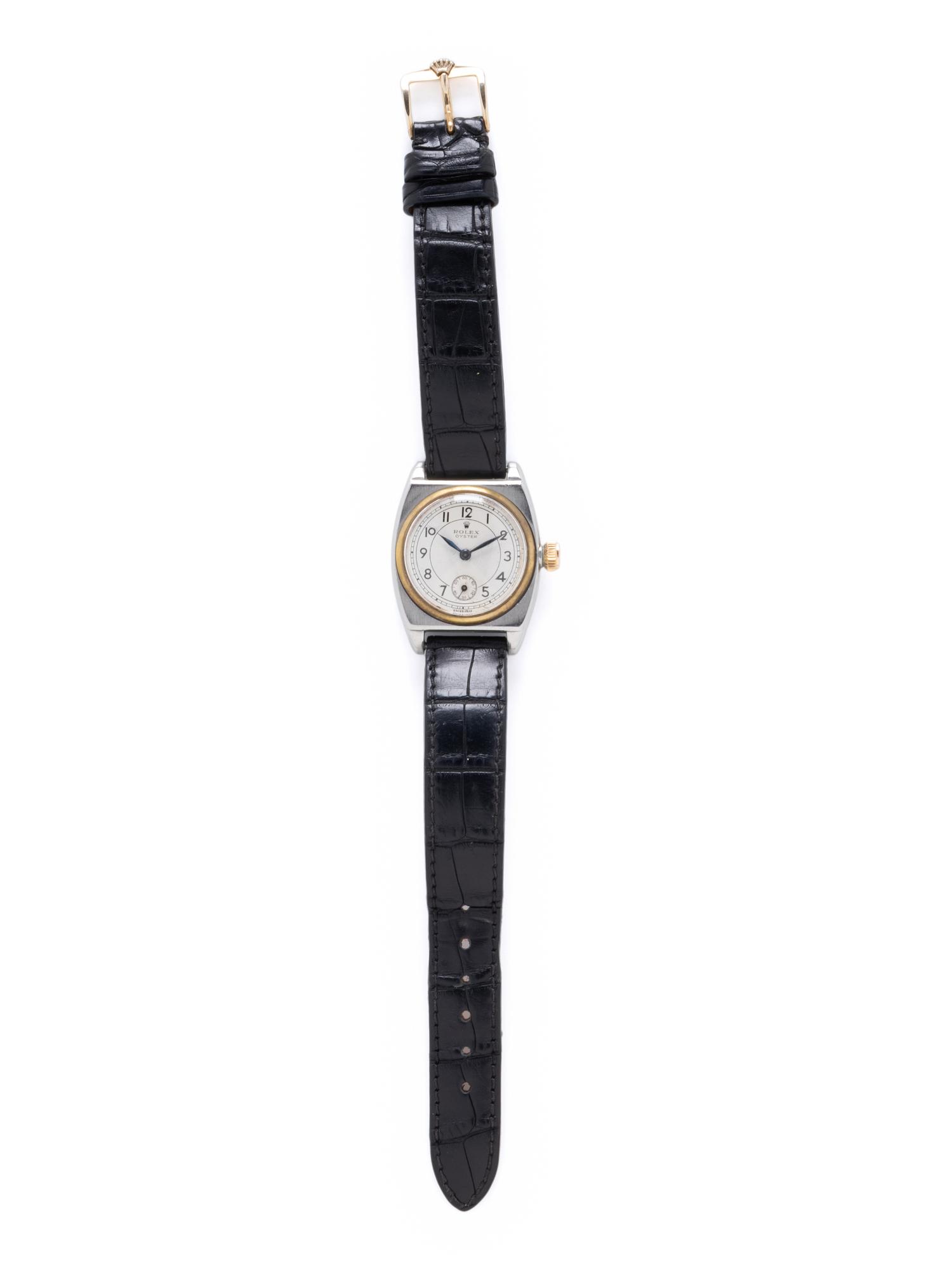 ROLEX, STAINLESS STEEL 'BUBBLE BACK' WATCH
