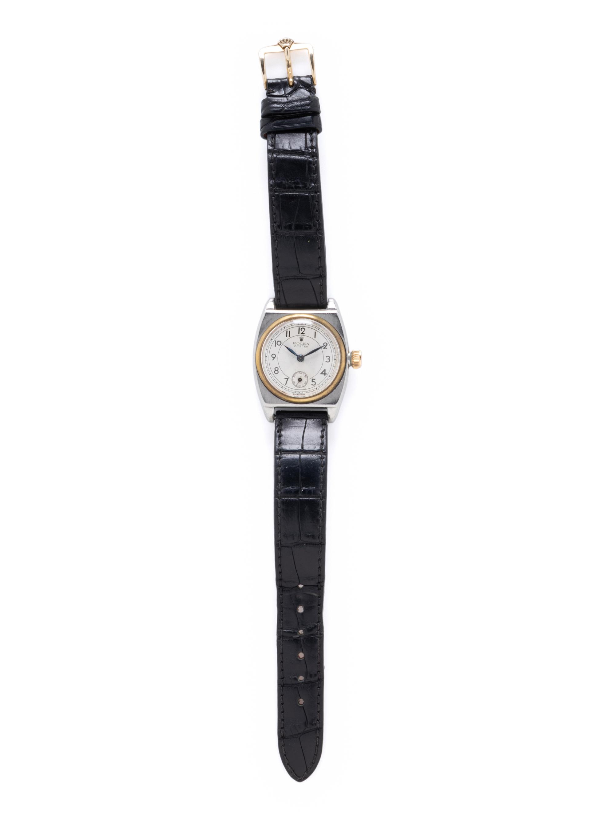 ROLEX, STAINLESS STEEL 'BUBBLE BACK' WATCH