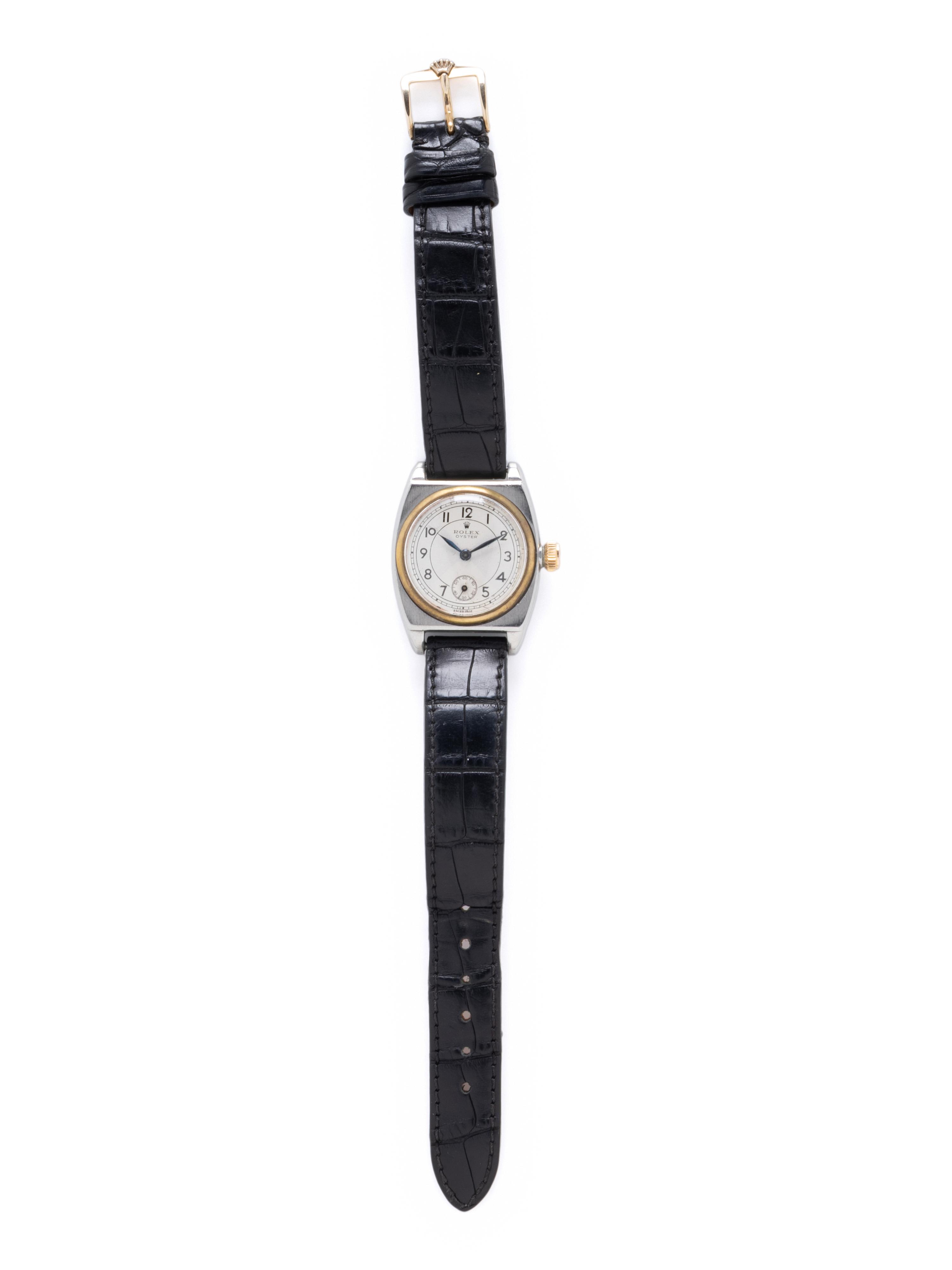 ROLEX, STAINLESS STEEL 'BUBBLE BACK' WATCH