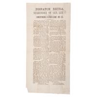 Rare Broadside Announcing the " Surrender of Gen. Lee!! " Incl. ALS by Colonel Thomas Boone, 115th Ohio Infantry