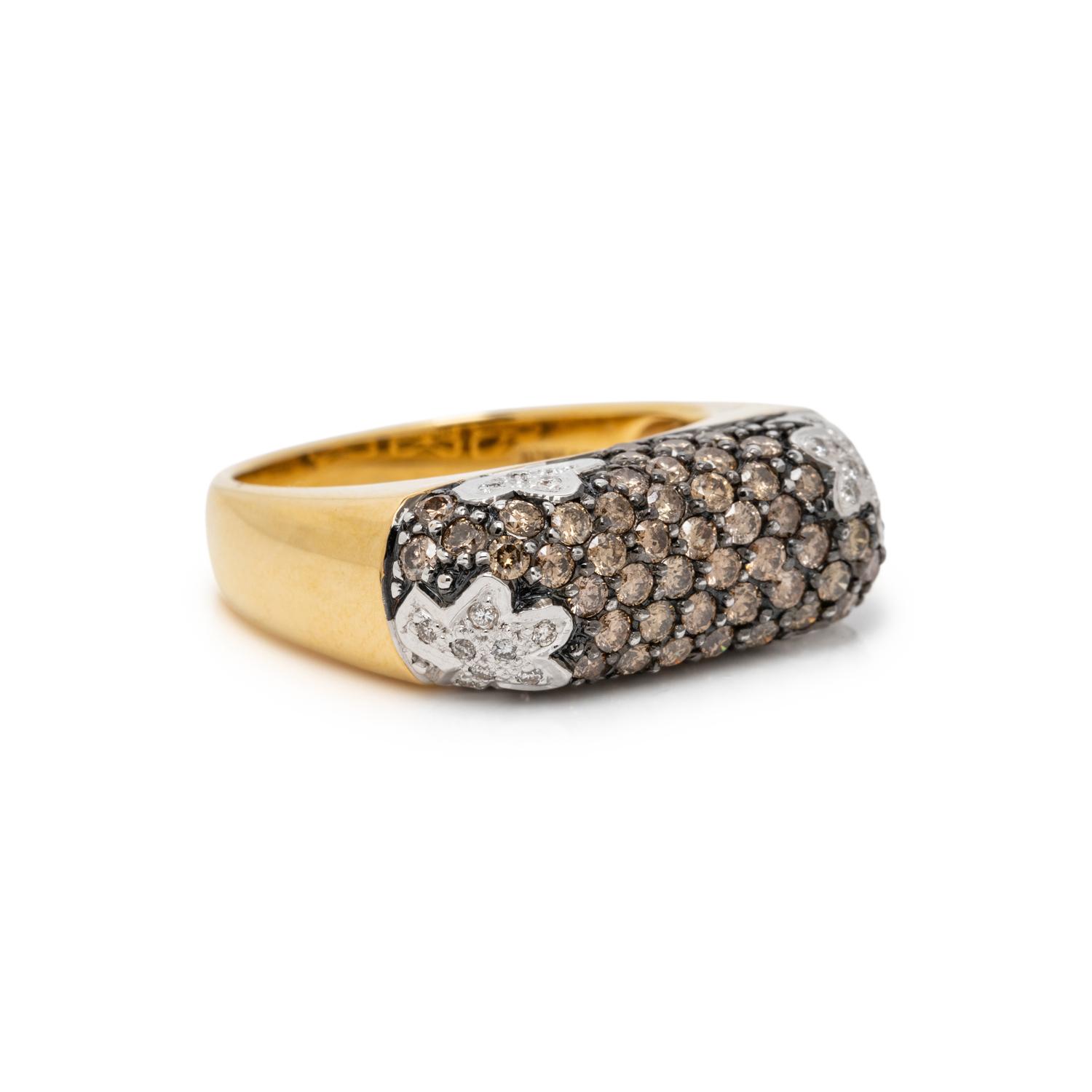 LEVIAN, COLORED DIAMOND, DIAMOND, AND YELLOW GOLD RING