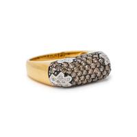 LEVIAN, COLORED DIAMOND, DIAMOND, AND YELLOW GOLD RING