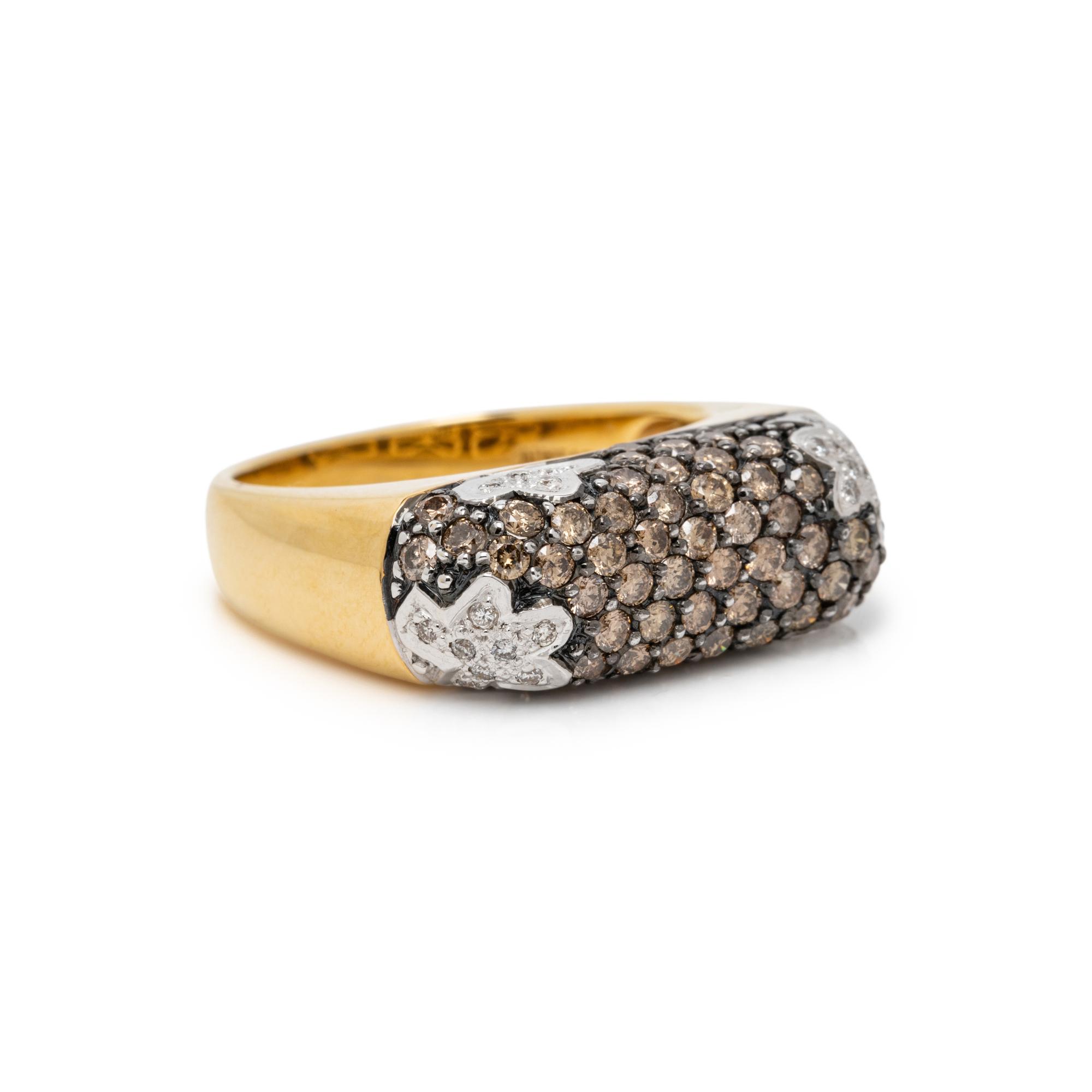 LEVIAN, COLORED DIAMOND, DIAMOND, AND YELLOW GOLD RING