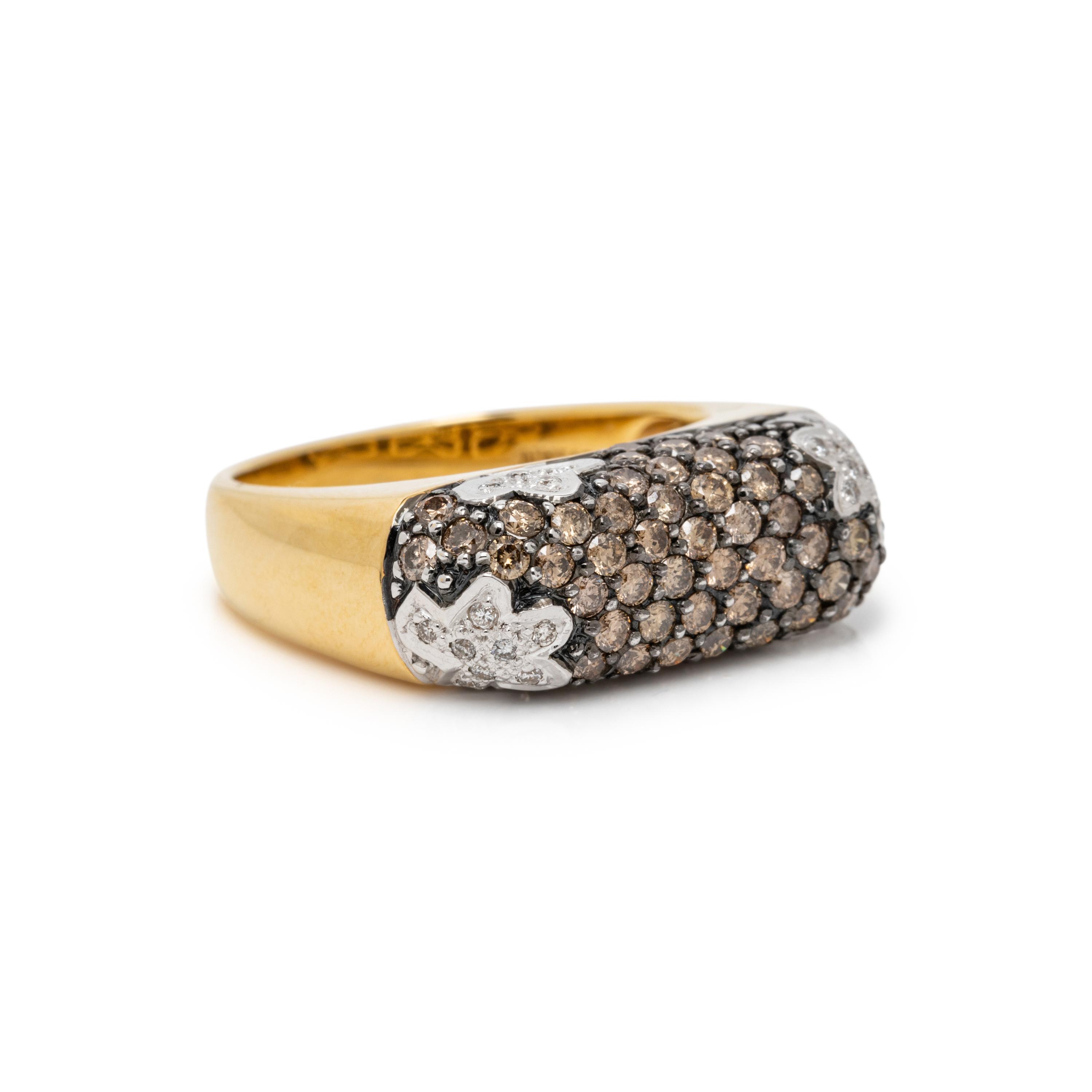 LEVIAN, COLORED DIAMOND, DIAMOND, AND YELLOW GOLD RING