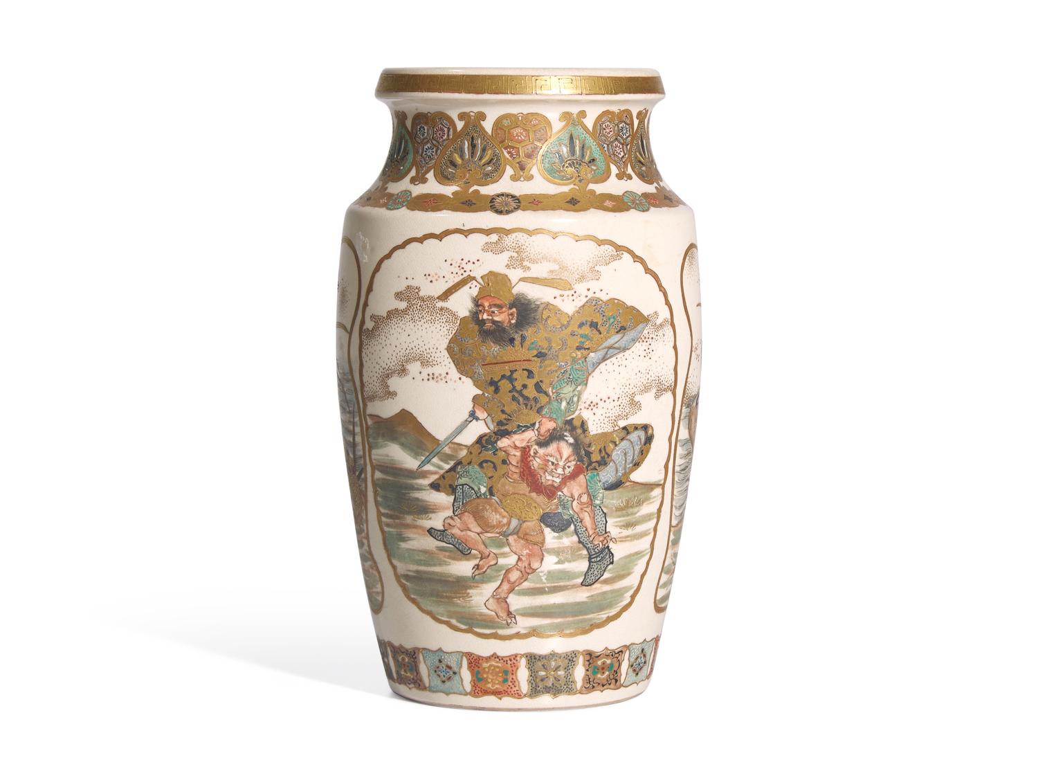 A Japanese Satsuma 'Oni' Vase