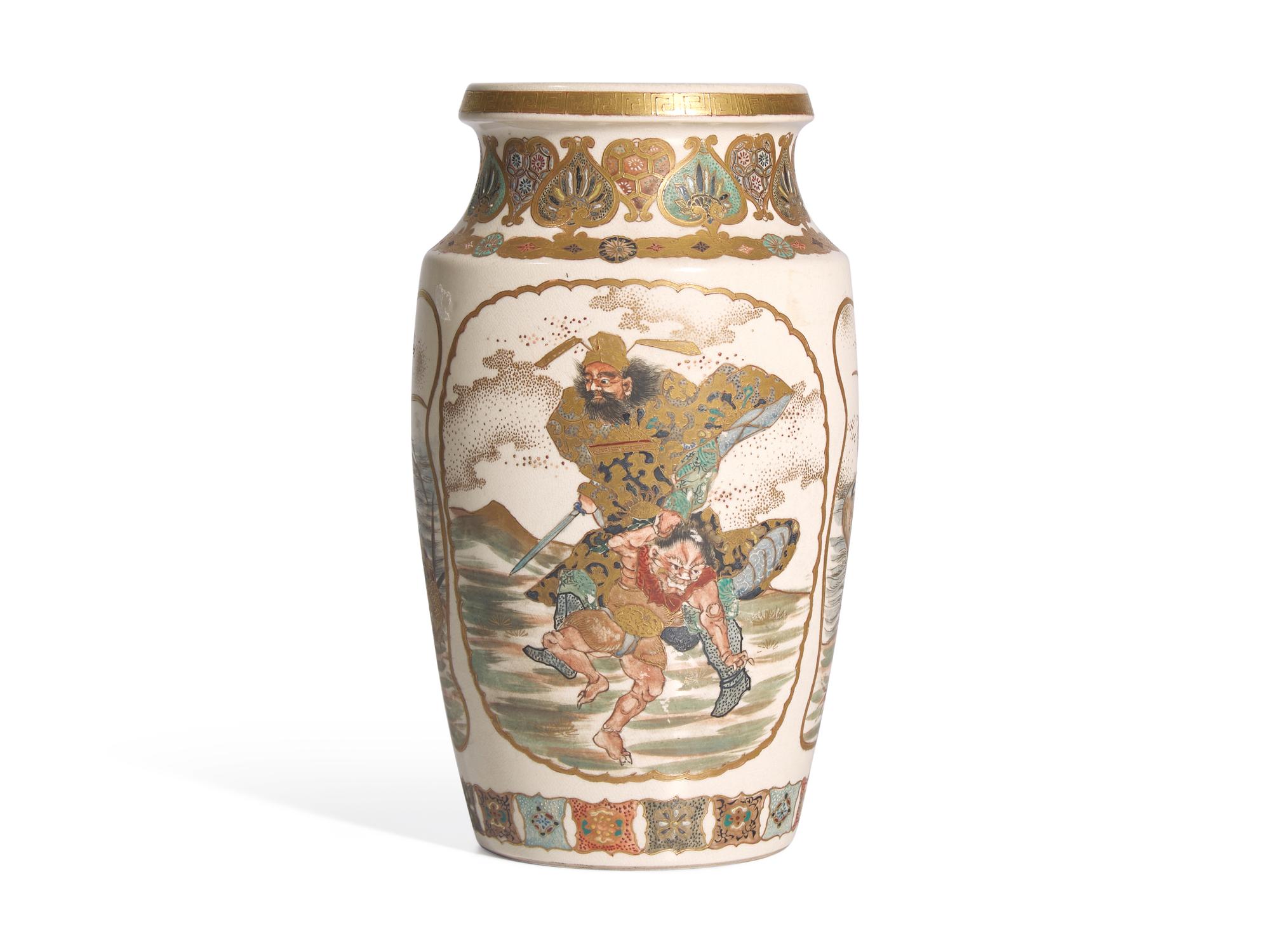A Japanese Satsuma 'Oni' Vase