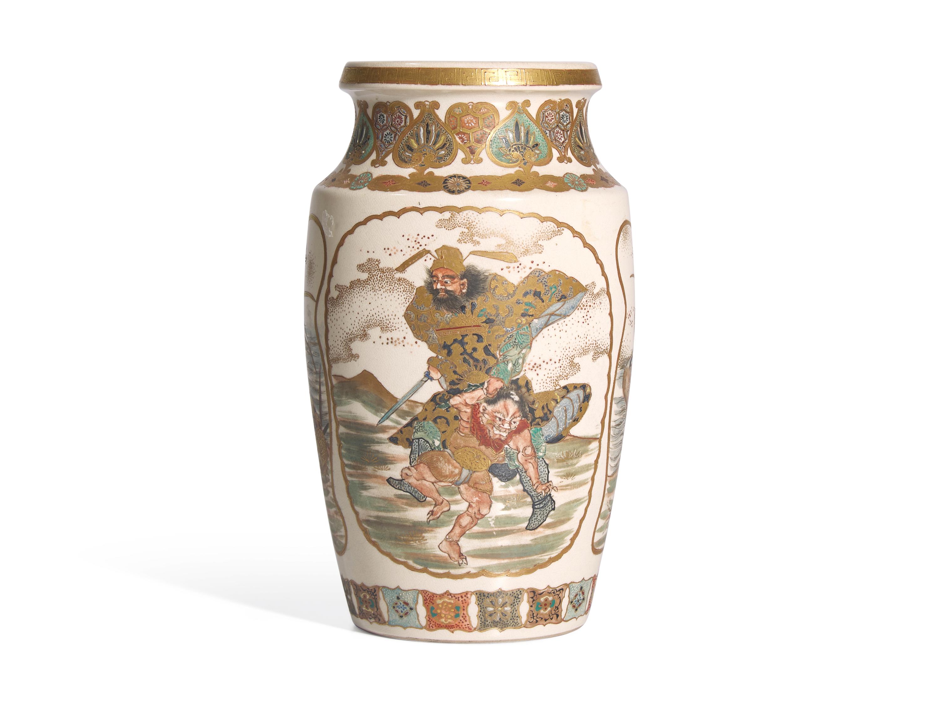 A Japanese Satsuma 'Oni' Vase